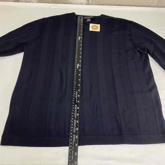 Banana Republic Sweater Mens Large Blue Fine Italian Merino Wool Preppy V-Neck - Picture 13 of 16